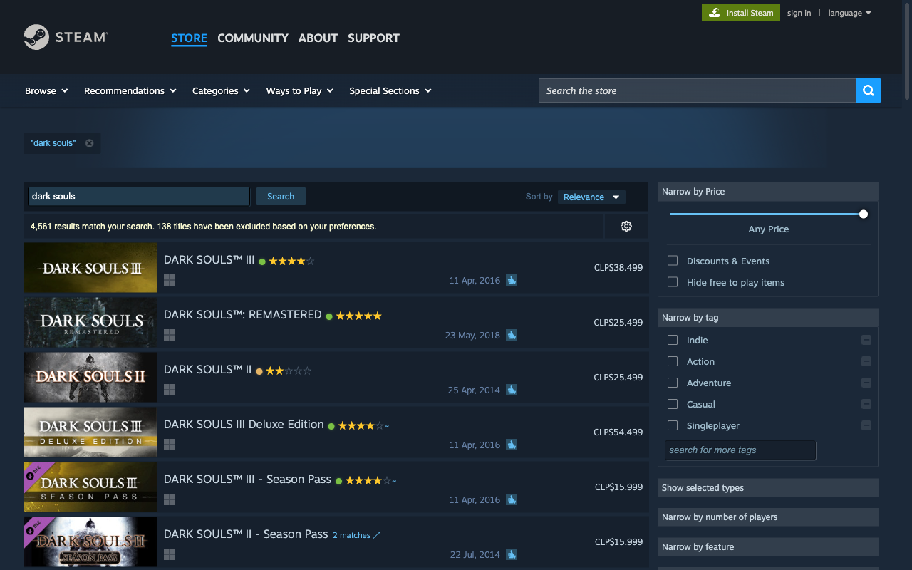 Rating badges in search results